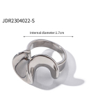 Trend 18K Gold Exaggerated Version Of Stainless Steel Closed Ring Light Luxury High-Grade Jewelry