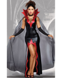 Halloween Witch Costume Patent Leather Prom Magic Vampire Woman Demon Costume