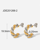 18k Gold Plated Stainless Steel Gold And Silver Geometric Earrings
