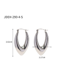 Steel Color Stainless Steel Smooth Hollow Earrings Fashion All-In-One Hoop Earrings