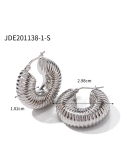 Steel Color Stainless Steel Smooth Hollow Earrings Fashion All-In-One Hoop Earrings