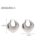 Steel Color Stainless Steel Smooth Hollow Earrings Fashion All-In-One Hoop Earrings