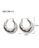 Steel Color Stainless Steel Smooth Hollow Earrings Fashion All-In-One Hoop Earrings