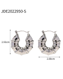 Steel Color Stainless Steel Smooth Hollow Earrings Fashion All-In-One Hoop Earrings