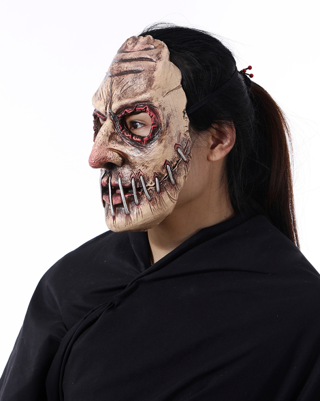 Big Mouth Nail Horror Mask Latex Ghost Festival Soft Simulation Headgear Dress Up