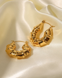 Hot Sale Geometric Premium Retro Earrings French Style Light Luxury Titanium Hollow Stainless Steel Earrings