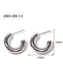 Steel Color Stainless Steel Smooth Hollow Earrings Fashion All-In-One Hoop Earrings