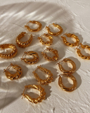 Popular 18k Gold Plated Stainless Steel Hoop Earrings