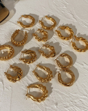 Popular 18k Gold Plated Stainless Steel Hoop Earrings