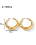 Hot Sale Geometric Premium Retro Earrings French Style Light Luxury Titanium Hollow Stainless Steel Earrings