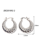 Steel Color Stainless Steel Smooth Hollow Earrings Fashion All-In-One Hoop Earrings