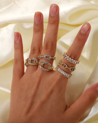 Wholesale Zircon Ring Opening Adjustable Vintage Finger Ring
