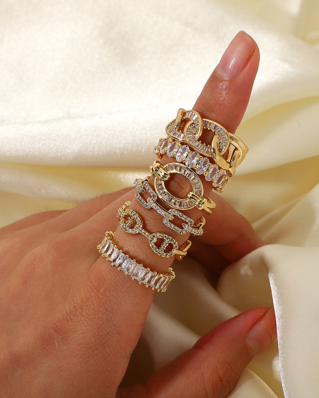 Wholesale Zircon Ring Opening Adjustable Vintage Finger Ring