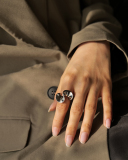 Trend 18K Gold Exaggerated Version Of Stainless Steel Closed Ring Light Luxury High-Grade Jewelry