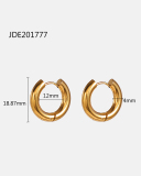 18k Gold Plated Stainless Steel Gold And Silver Geometric Earrings