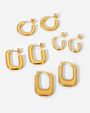 18k Gold Stainless Steel Geometric Earrings Accessories