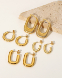18k Gold Stainless Steel Geometric Earrings Accessories