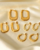 18k Gold Stainless Steel Geometric Earrings Accessories
