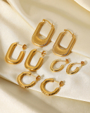 18k Gold Stainless Steel Geometric Earrings Accessories