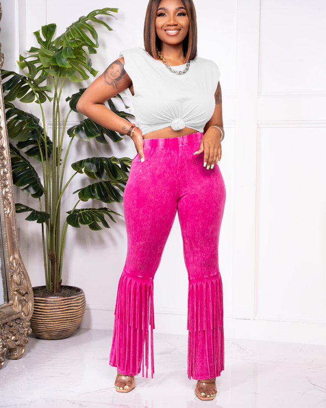 Women New Fashion Short Sleeve Tops and Long Pant Two Piece Set