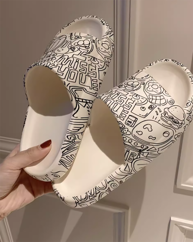 Men Cartoon Printed Indoors Sandals