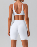 Women Quick Dry Tight Running Training Shorts Sets Yoga Two-piece Sets Black Beige Deep Brown Light Green Mocha S-XL