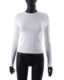 Hot Sale Women Long Sleeve O Neck Solid Color Slim Basic T-shirt XS-L