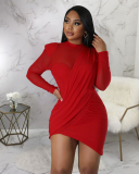 Long Sleeve Wholesale Women Autumn Short Causal Dress S-XXL