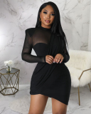 Long Sleeve Wholesale Women Autumn Short Causal Dress S-XXL