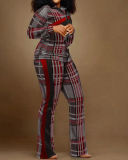Hot Sale Women Long Sleeve Zipper Coat Patchwork Leopard Camo Printed Pants Sets Two Pieces Outfit S-3XL