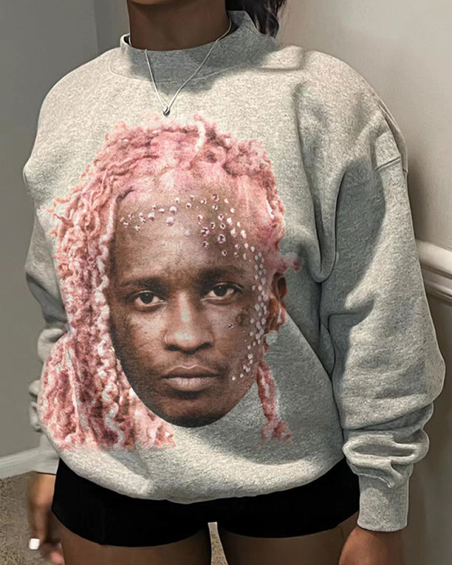 Women Long Sleeve Crew Neck Printed Sweatshirts S-XL