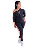 Women Fashion Leisure Two Piece Pant Set S-3XL