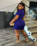 Short Sleeve Women Tight Short Jumpsuit S-XL