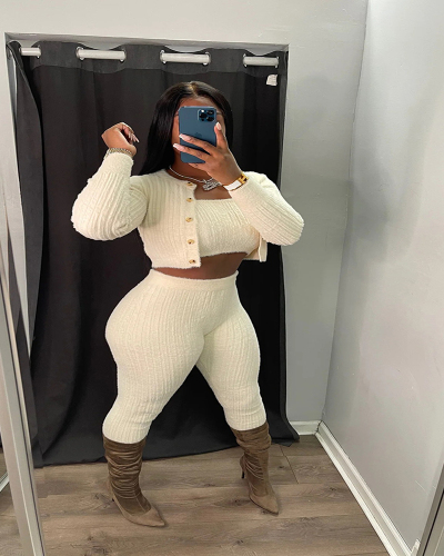 New Winter Fashion Sweater Three Piece Outfits S-XXL