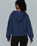 Women Hot Sale Long Sleeve Zipper Front Hooded Pocket Pullover Tops S-XL