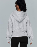 Women Hot Sale Long Sleeve Zipper Front Hooded Pocket Pullover Tops S-XL