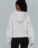 Women Hot Sale Long Sleeve Zipper Front Hooded Pocket Pullover Tops S-XL
