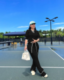 Women Knitted Fashion Girl Fashion Two Piece Pant Outfits S-XXL