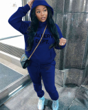 Long Sleeve Women Letter Printed Two Piece Pant Set S-5XL