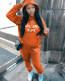 Long Sleeve Women Letter Printed Two Piece Pant Set S-5XL