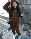 Long Sleeve Women Letter Printed Two Piece Pant Set S-5XL