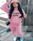 Long Sleeve Women Letter Printed Two Piece Pant Set S-5XL