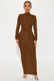 High  Neck Women Long Maxi Dress S-XL