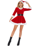 Xmas Red Cute Women Dress S-XXL
