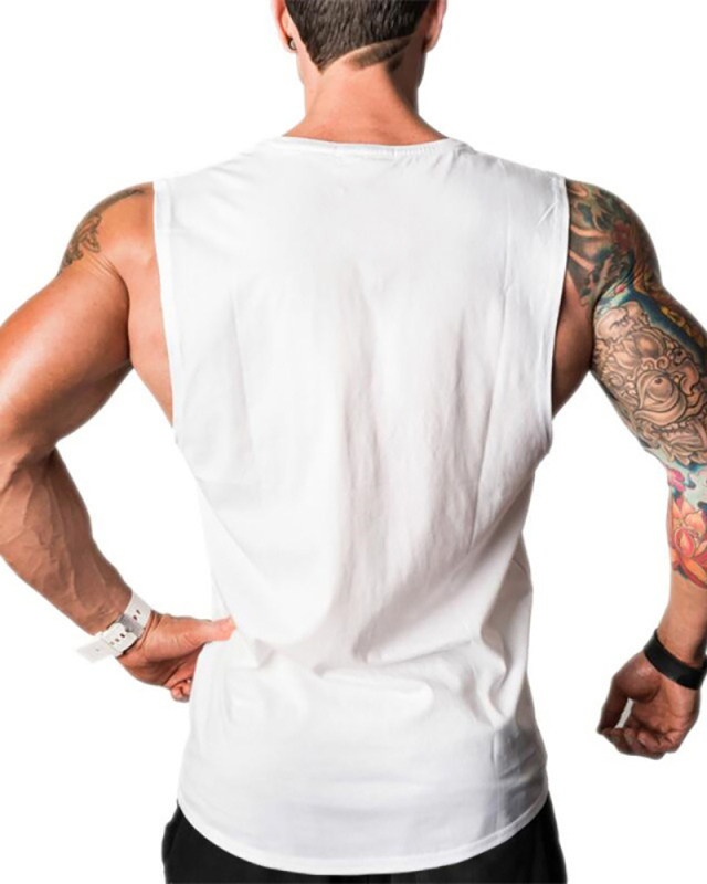 Muscle Guys GYM Wear Hot Sale Men's Training Tops Sleeveless Vest White Red Gray Black Blue M-2XL
