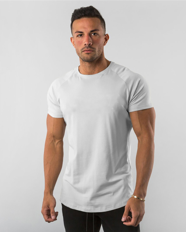 OEM Solid Color Popular Men's Short Sleeve Fitness Sports T-short White Black Deep Gray Army Green Wine Red Blue M-2XL