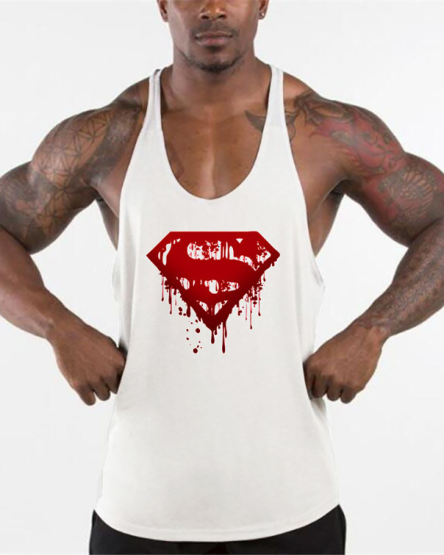 Men's Fitness Super Printed Popular Vest White Yellow Gray Black Blue M-2XL