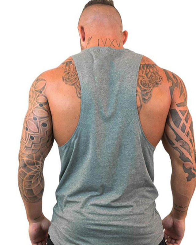 Men's Sports Muscle Training Sleeveless T-Shirt Loose Bodybuilding Words Trend Male Fitness Vest White Gray Black Red Yellow Blue M-3XL
