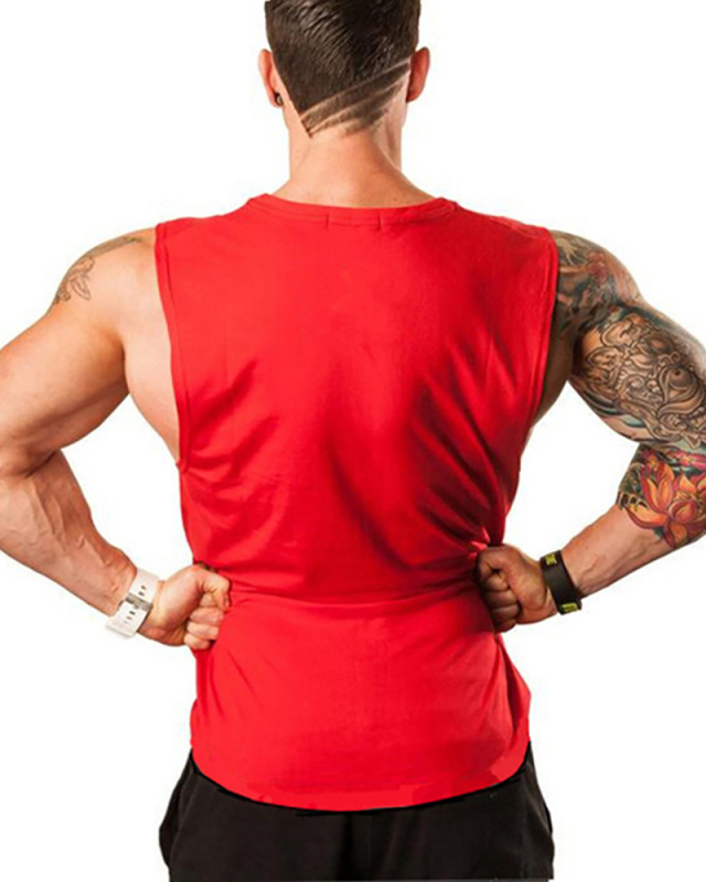 Summer Popular Animal Printed Breathable Men's Loose Running Sports Training Sleeveless T-shirt Vest White Red Gray Black Blue M-2XL