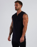 Men's Solid Color Summer V Neck Sports Vest Running Top White Gray Black Army Green Wine Red M-2XL